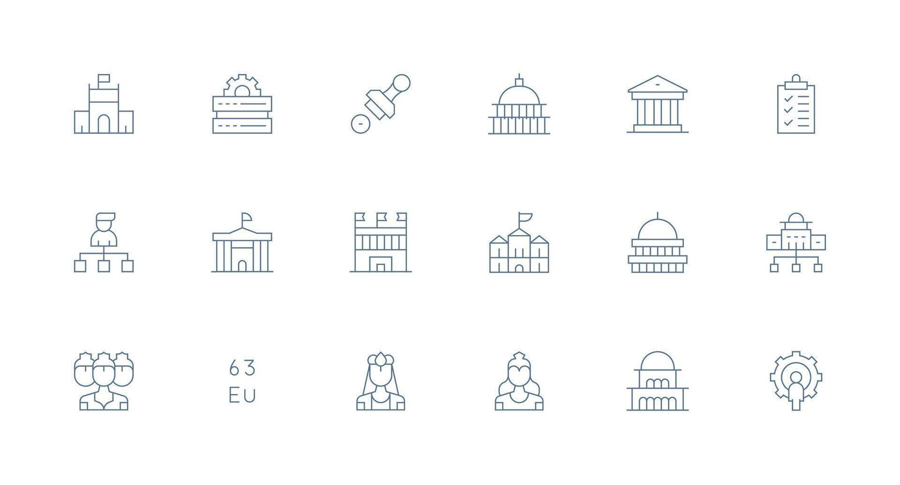Minimal Line Icons from Administration Set with 18 Vectors