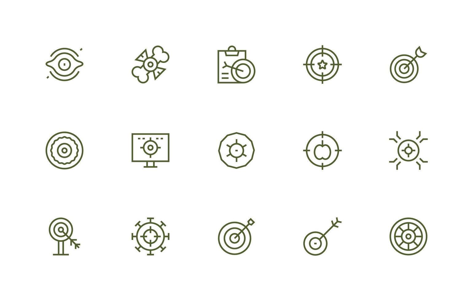 15 Regular Line Designs for Objective Icons vector