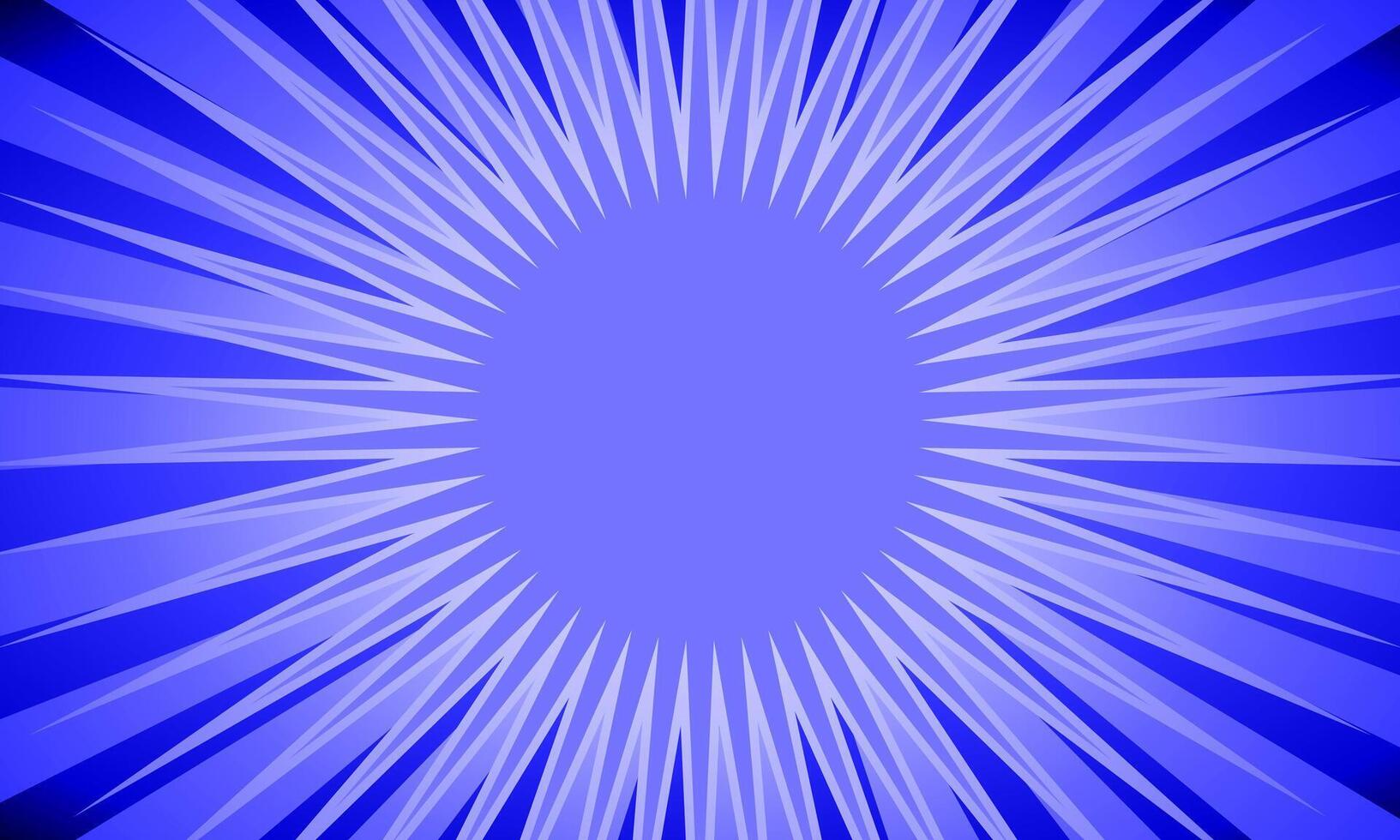Abstract background with sharp blue rays radiating from a central point, creating a dynamic and energetic starburst or explosion effect. shiny blue. vector