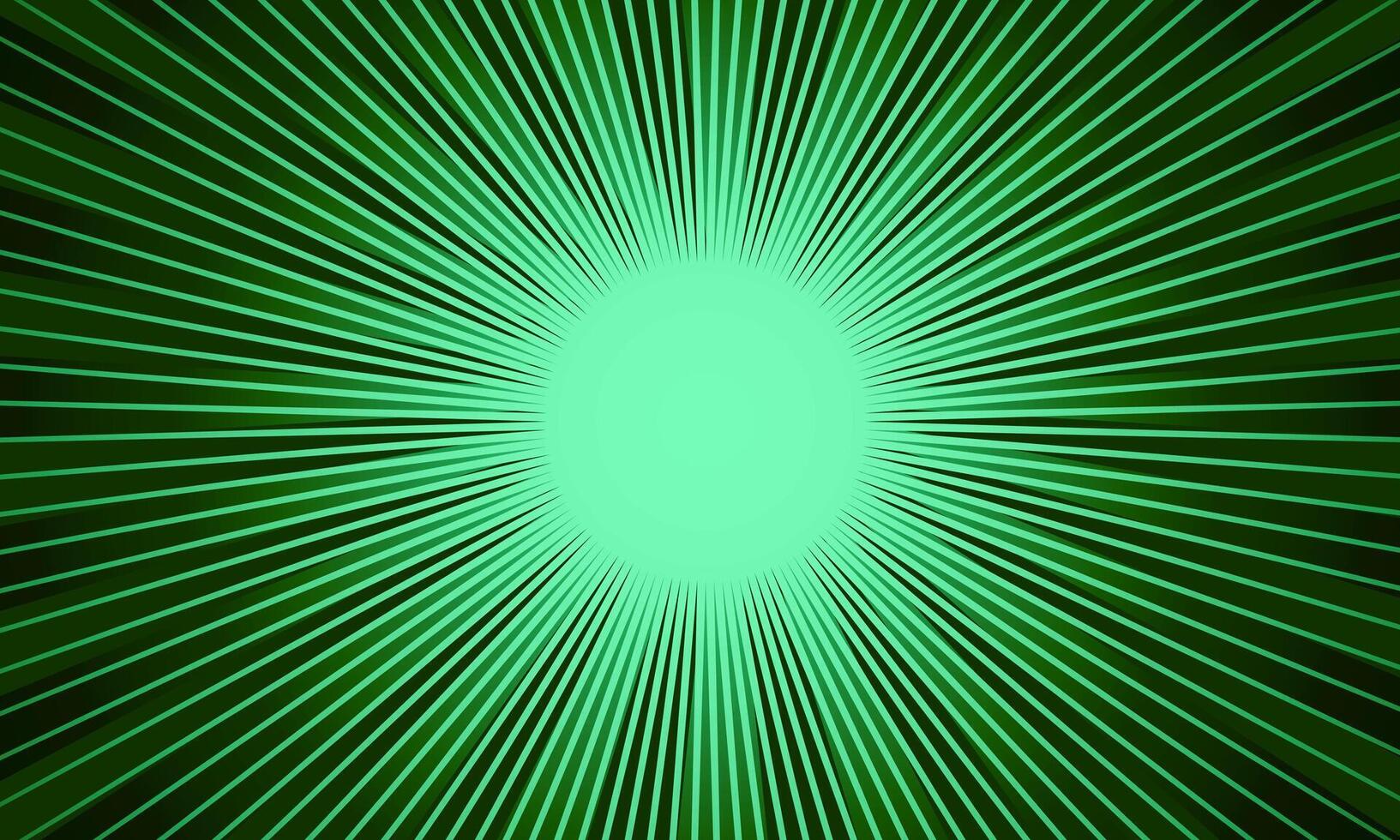 Abstract green radial burst background with glowing center and radiating lines. Vibrant and energetic design. fractal burst background. vector