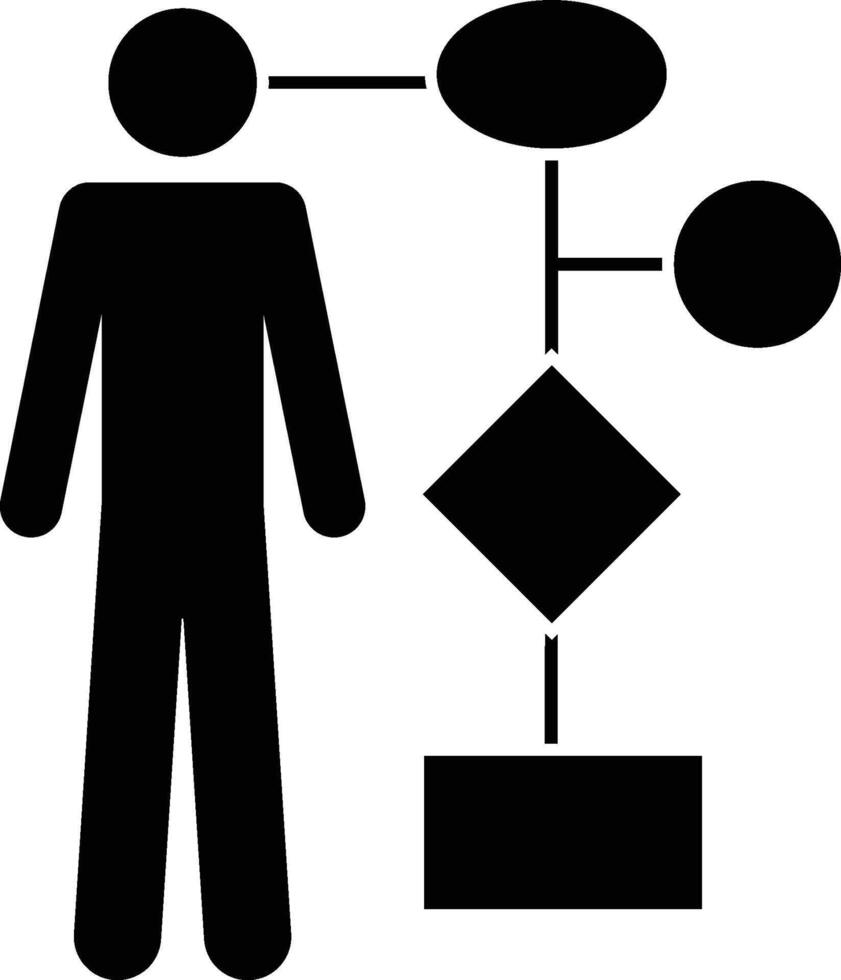 Man scheme icon. Simple glyph, flat of People icons for UI and UX, website or mobile application on white background vector