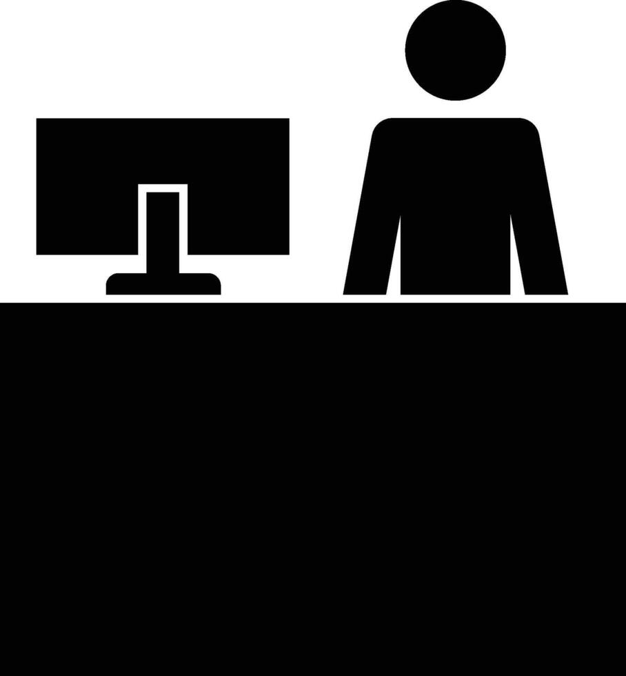 a seller at the cashier icon. Simple glyph, flat of People icons for UI and UX, website or mobile application on white background vector