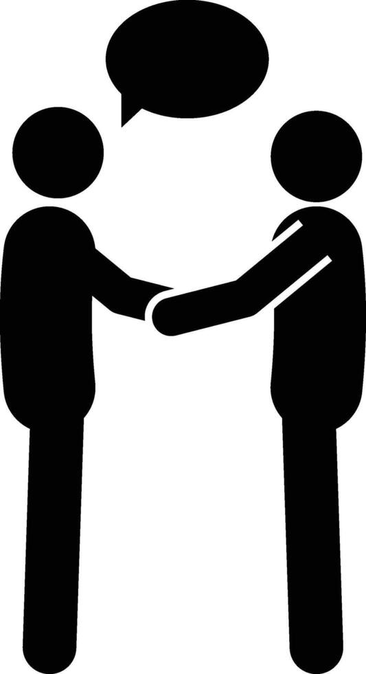 Two people agree icon. Simple glyph, flat of People icons for UI and UX, website or mobile application on white background vector