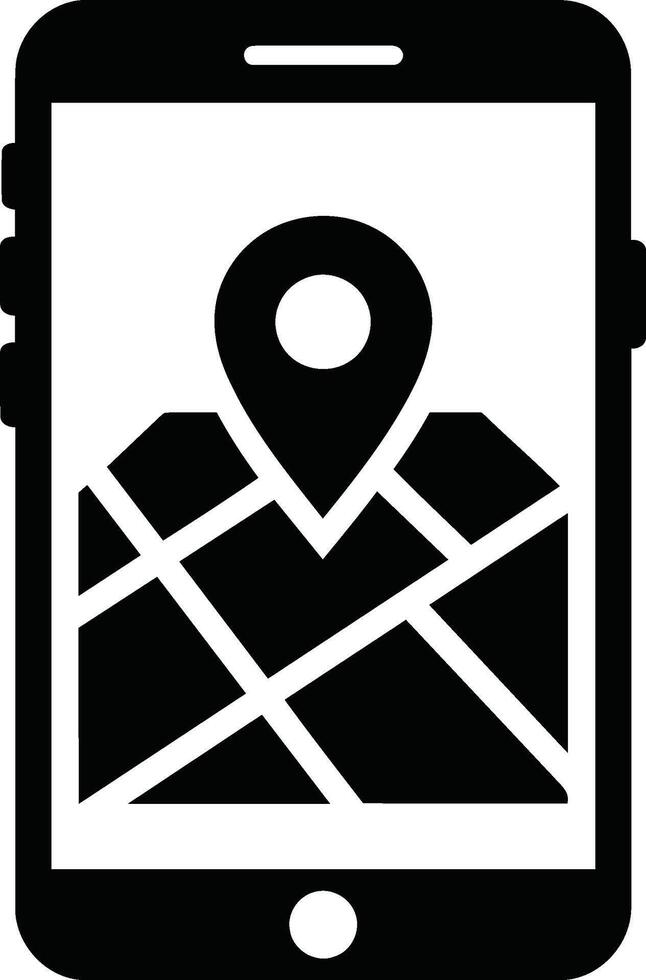 Smartphone Displaying Map with Location Pin Icon vector