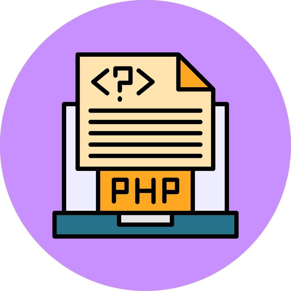 Php File Filled Circle Icon Style vector