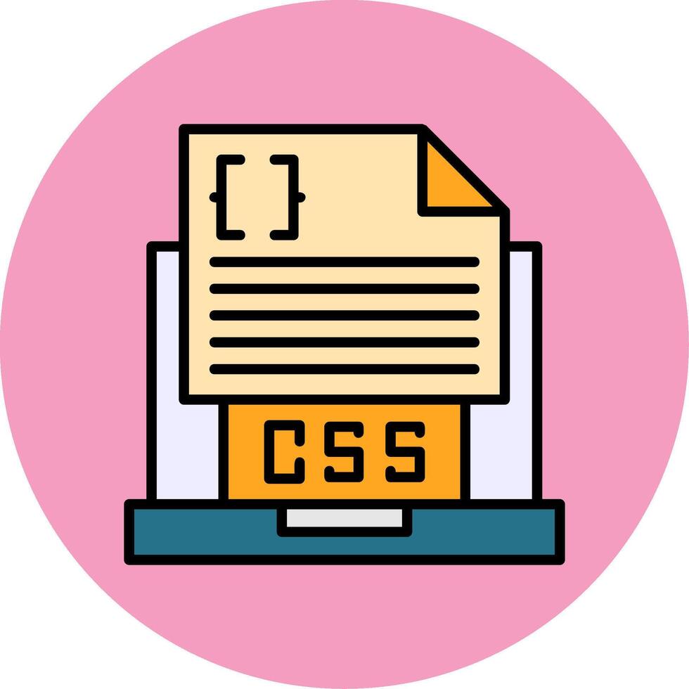 Css File Filled Circle Icon Style vector