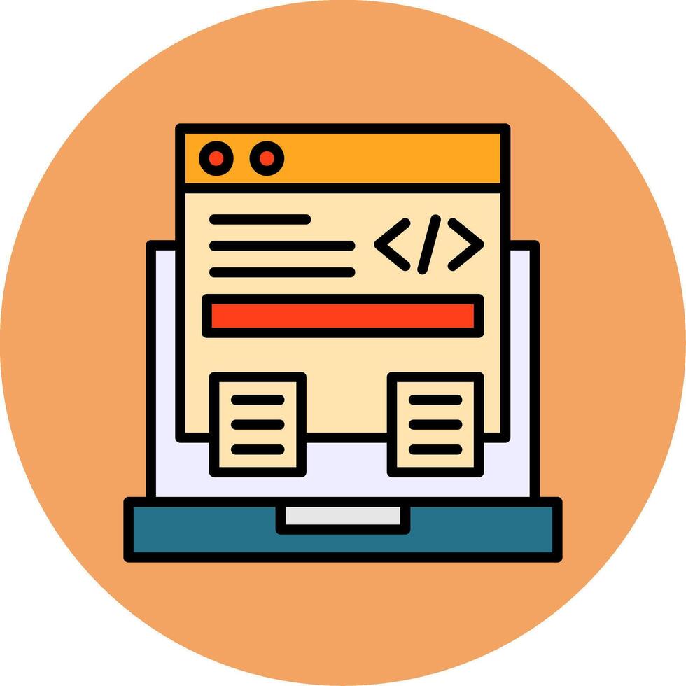 Code Framework Filled Circle Icon Style vector