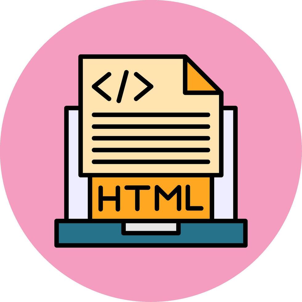 Html File Filled Circle Icon Style vector