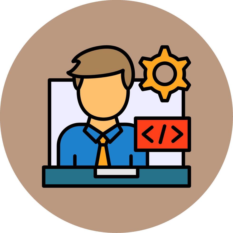 Programmer Filled Circle Icon Style vector