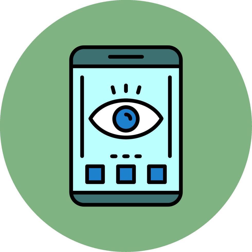 View Mobile Interface Minimal Filled Circle Icon Design vector