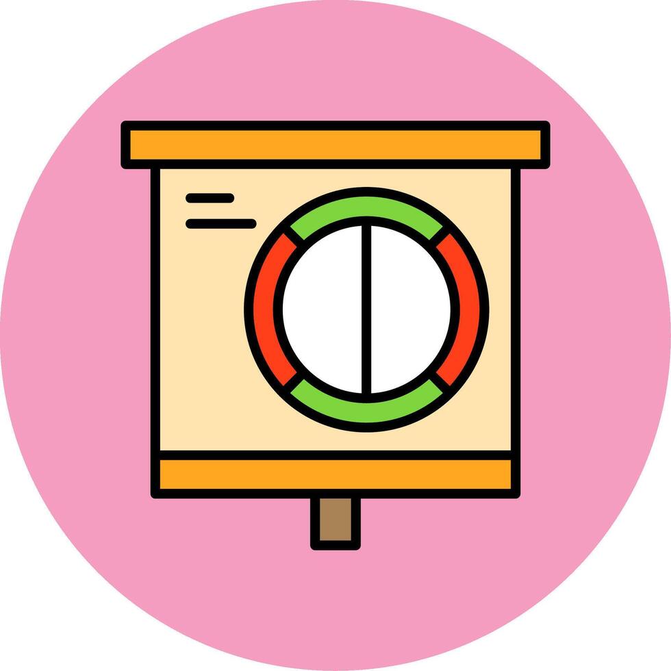 Half Pie Chart Minimal Filled Circle Icon Art Design vector