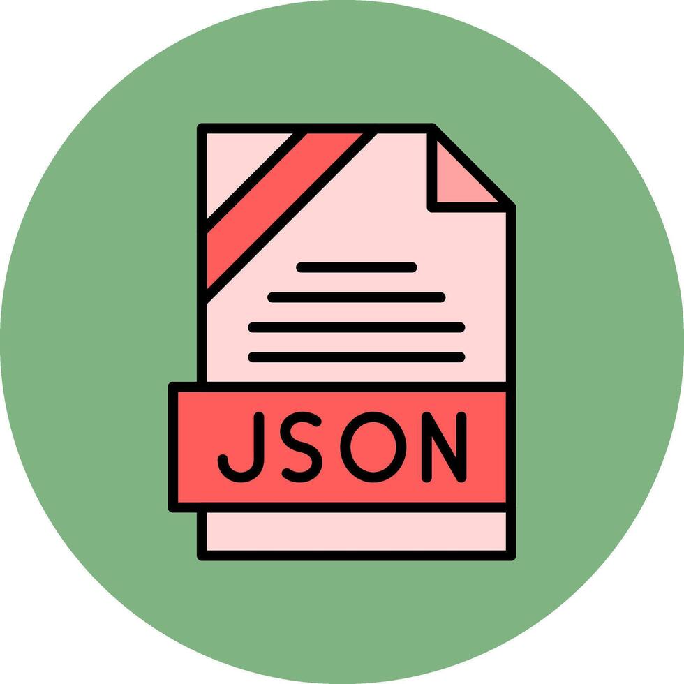 JSON Format Minimal Filled Circle Icon Art Design vector