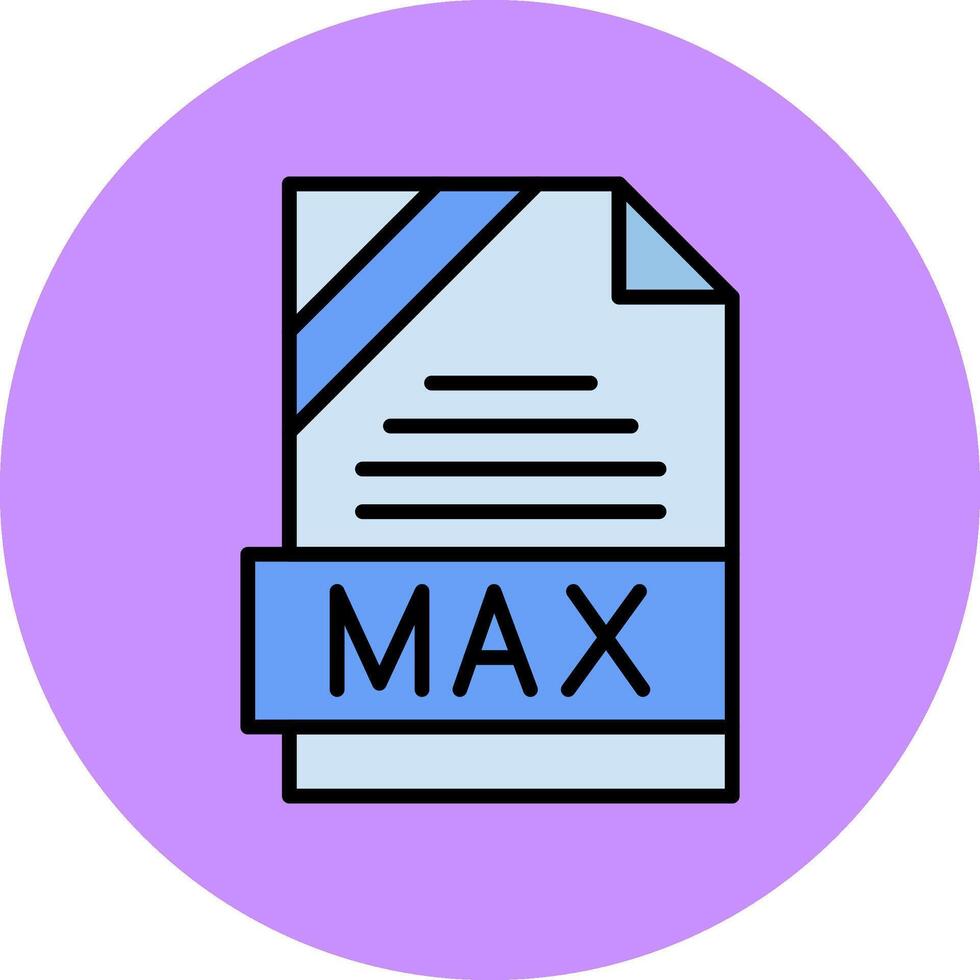 MAX Format Minimal Filled Circle Icon Art Design vector