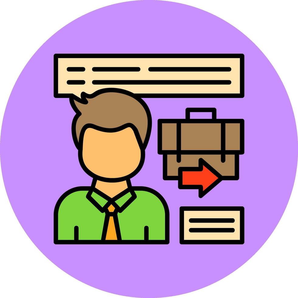 Exit Interview Minimal Filled Circle Icon Art Design vector