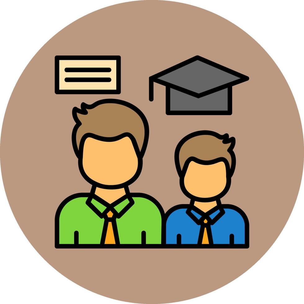 Alumni Network Minimal Filled Circle Icon Art Design vector