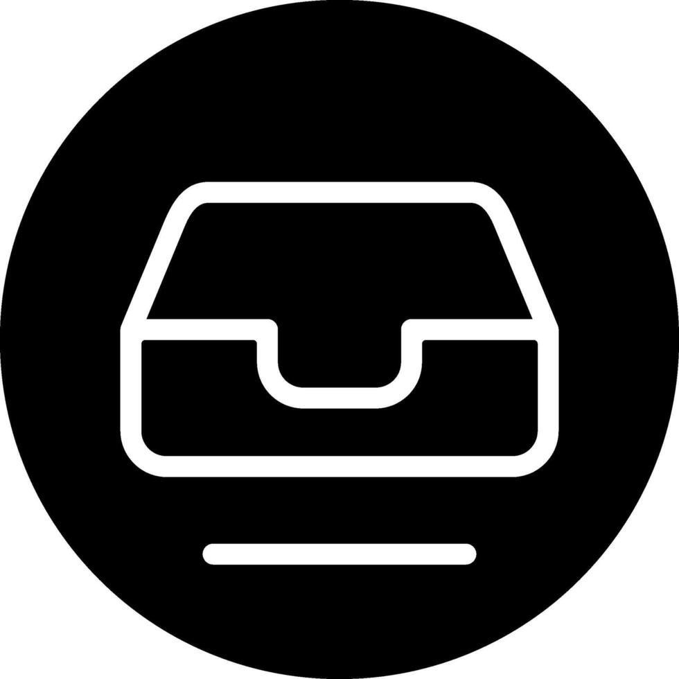 Inbox Solid Style Octicon Icon vector