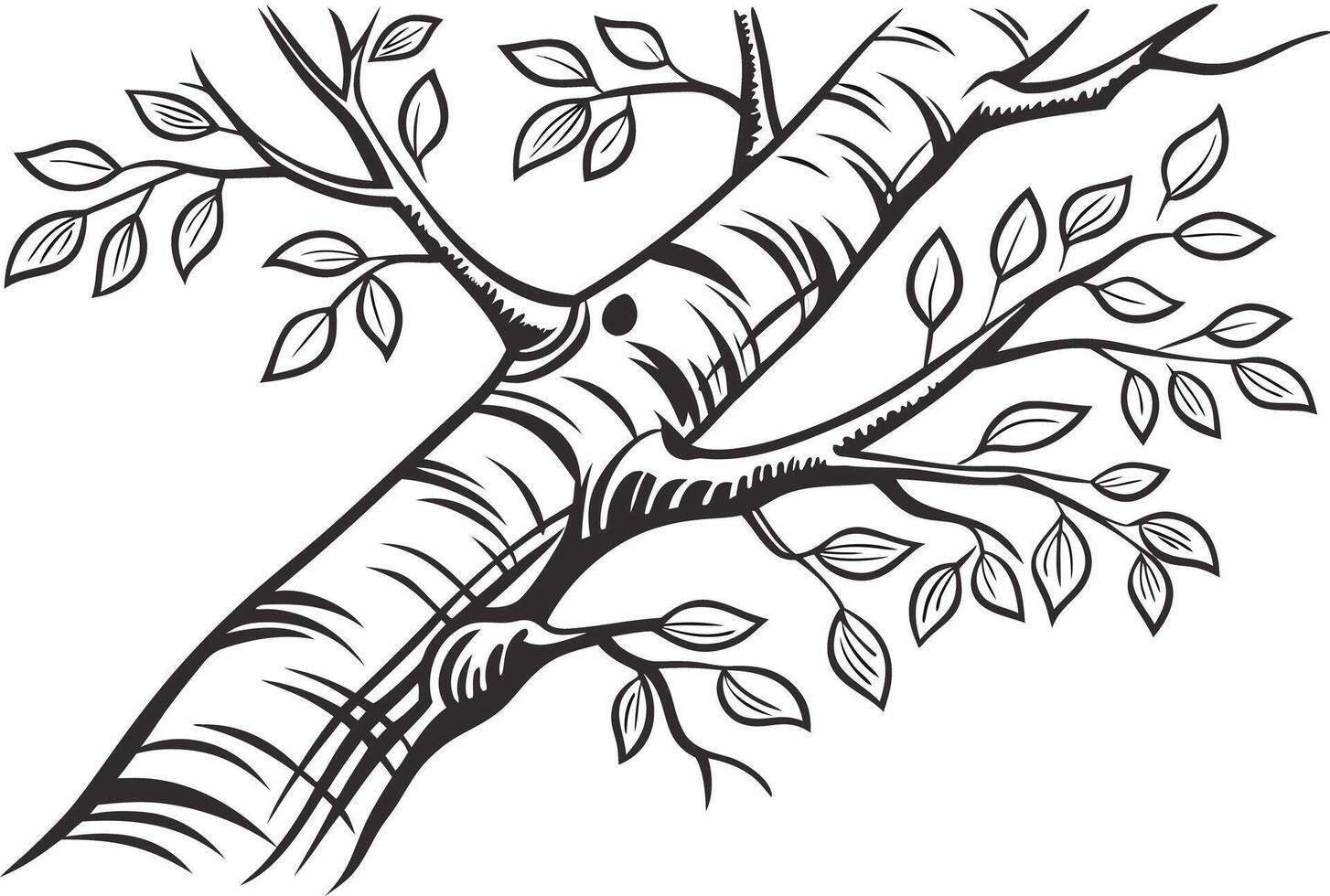 Tree Bark Sketch Design Nature Tree Bark Outline Illustration Rustic Tree Bark Hand Sketch vector