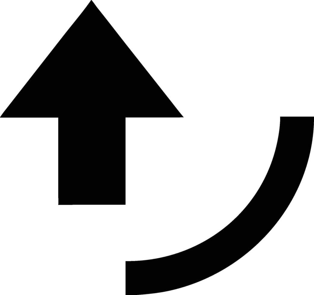 Abstract Black Arrow with Rotation Indicates Transformation and Growth. vector