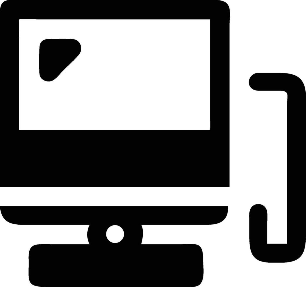 Bold Black Computer Icon on White Background for Minimalist Design vector