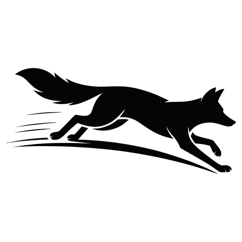 Swift Fox Silhouette Illustration A Black Wildlife Image Capturing the Essence of Speed and Movement for Design and Sports Projects vector