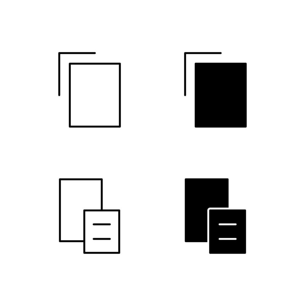 Copy and Paste Icon Collection in Line and Solid Style vector