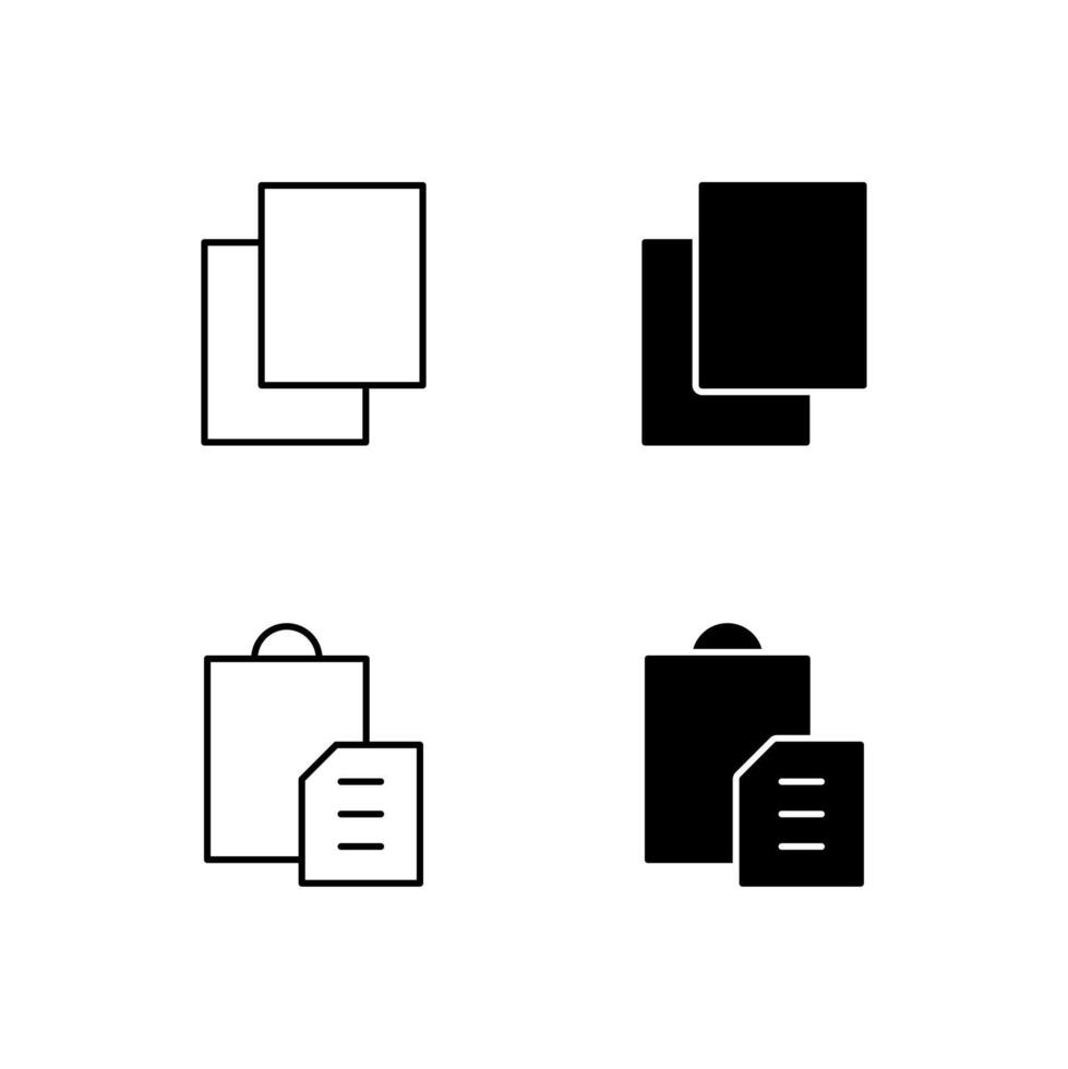 Web Dashboard Copy and Paste Icons in Mixed Line and Solid vector