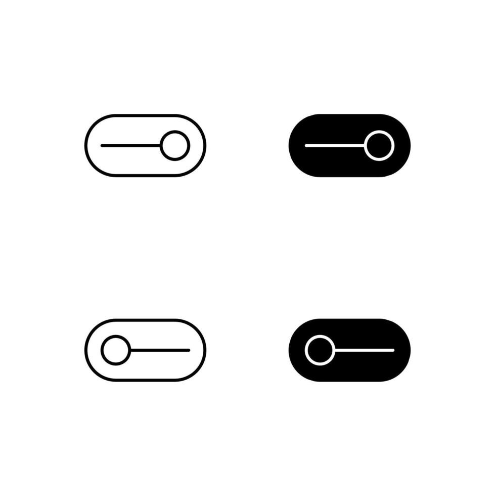 Web Dashboard Toggle On and Toggle Off Icons in Mixed Line and Solid vector
