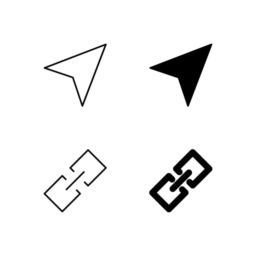 Mobile Application Share and Link Line and Solid Icons vector