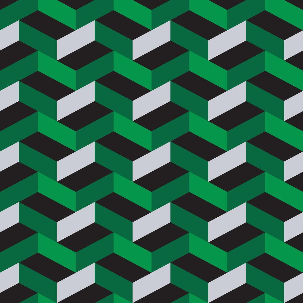 Geometric Herringbone Style Seamless Zigzag Pattern with a Three Dimensional Look vector
