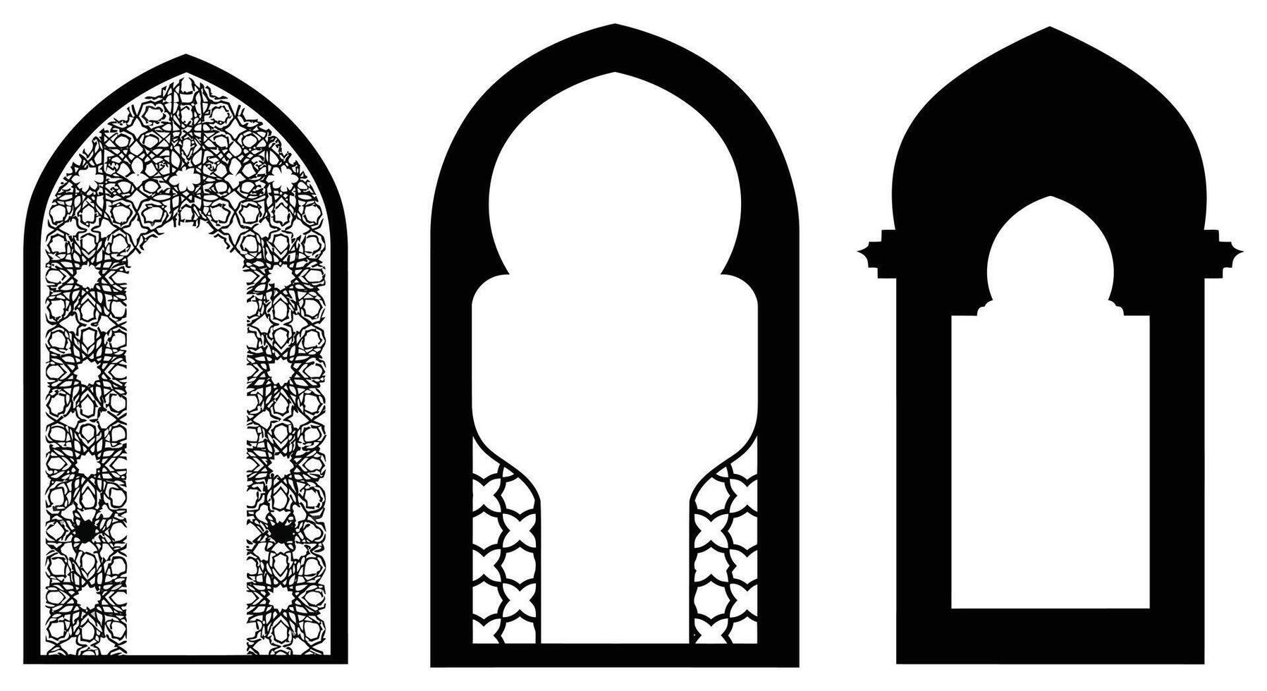 Gothic window frame vector