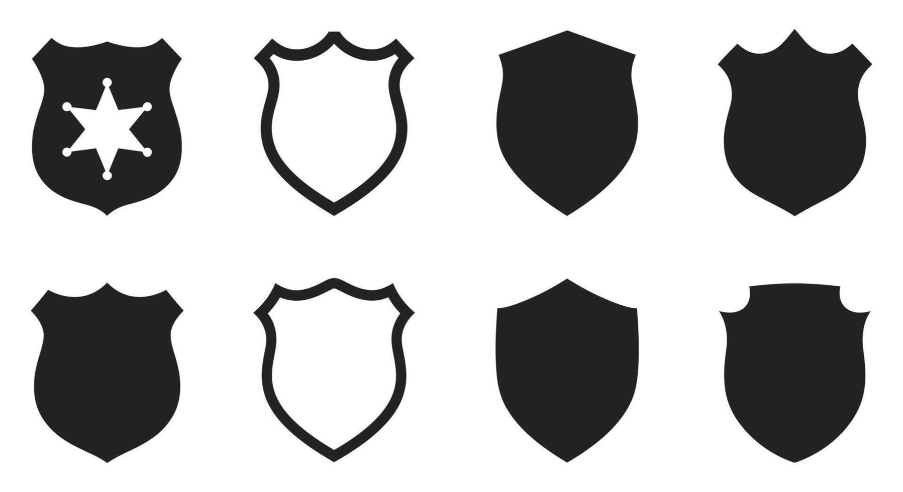 Shields set of different shapes and sizes vector