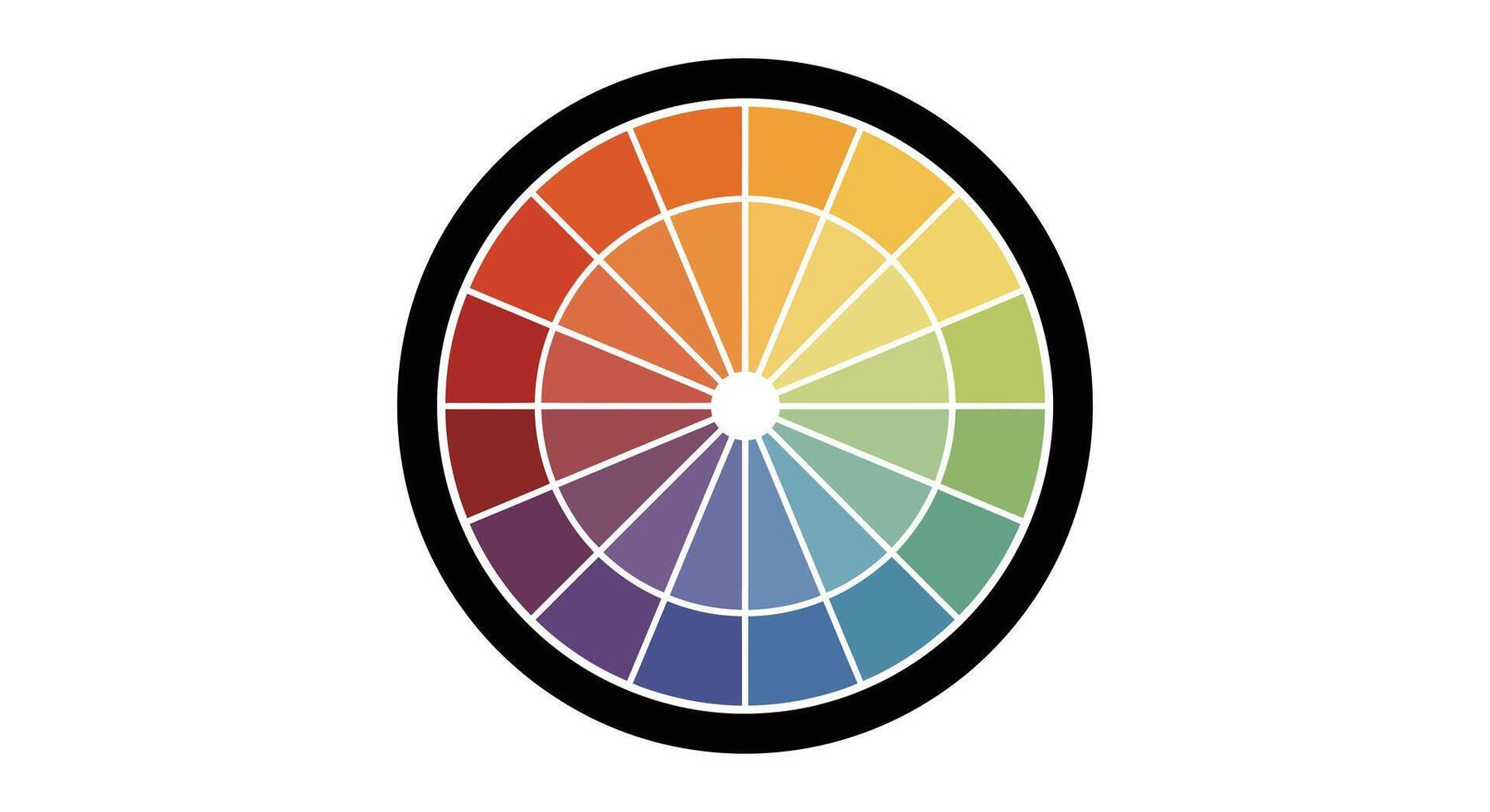 A circle with a color wheel in the center vector