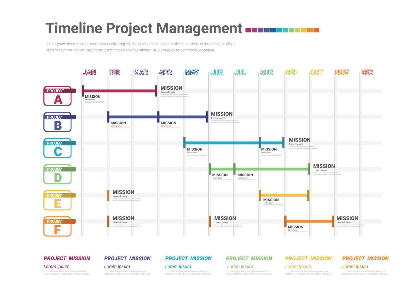 Calendar planner for months or timeline chart. Concept of schedule or timetable year. vector