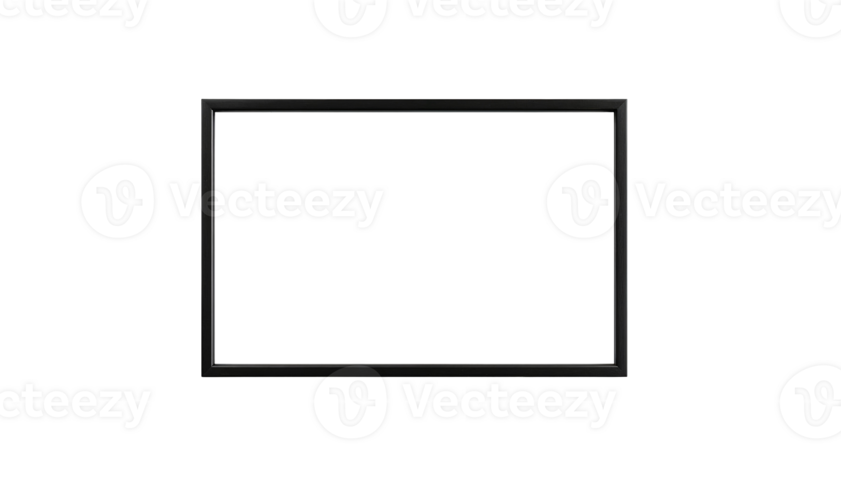 Sleek minimalistic rectangle frame floating on isolated space ready for graphic elements, png