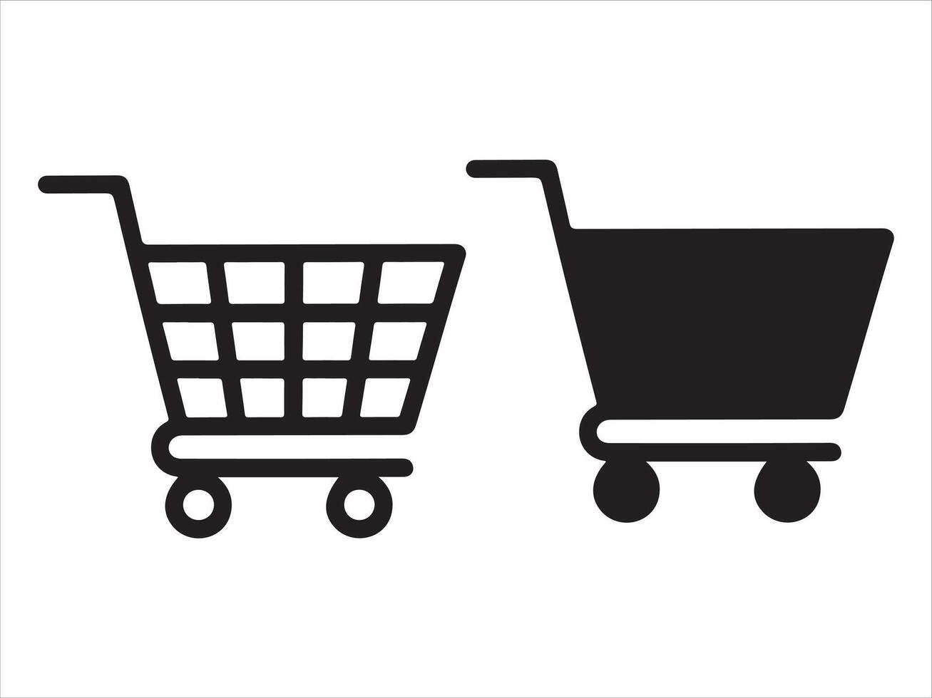 Collection of shopping cart icons symbol isolated on white background for web design vector