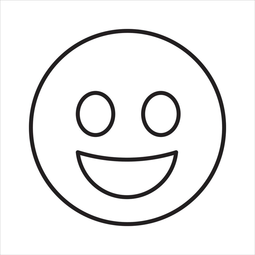 Simple smiling face emoji with a happy expression isolated on white background vector