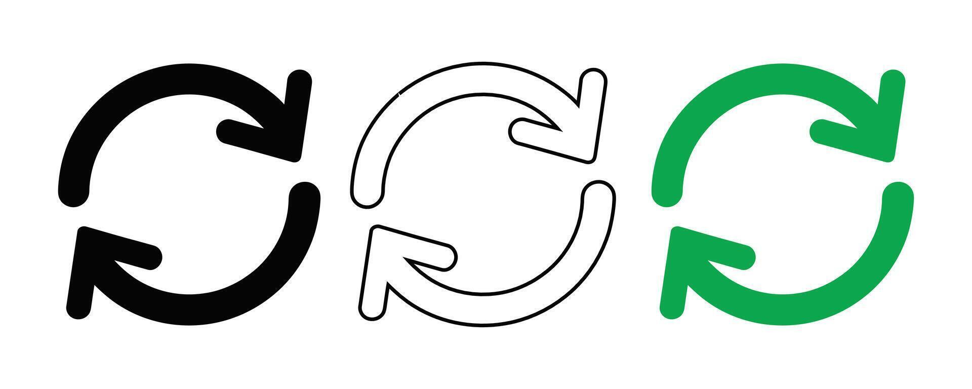 Rotating arrows isolated on white background, a symbol of refresh and reload vector