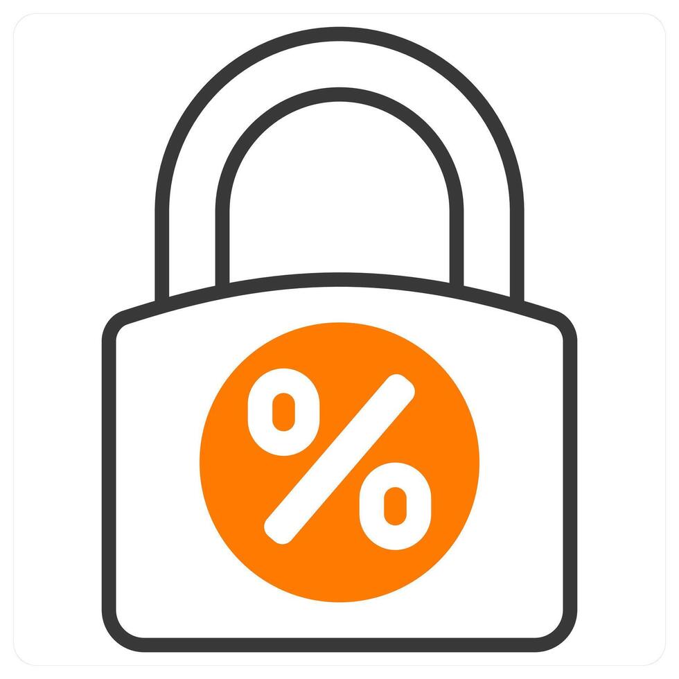 fixed interest rate in orange color vector