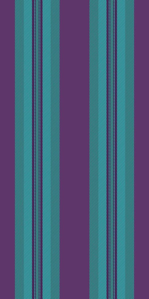Datterned pattern lines, web background fabric texture. Carty textile vertical seamless stripe in purple and teal colors. vector