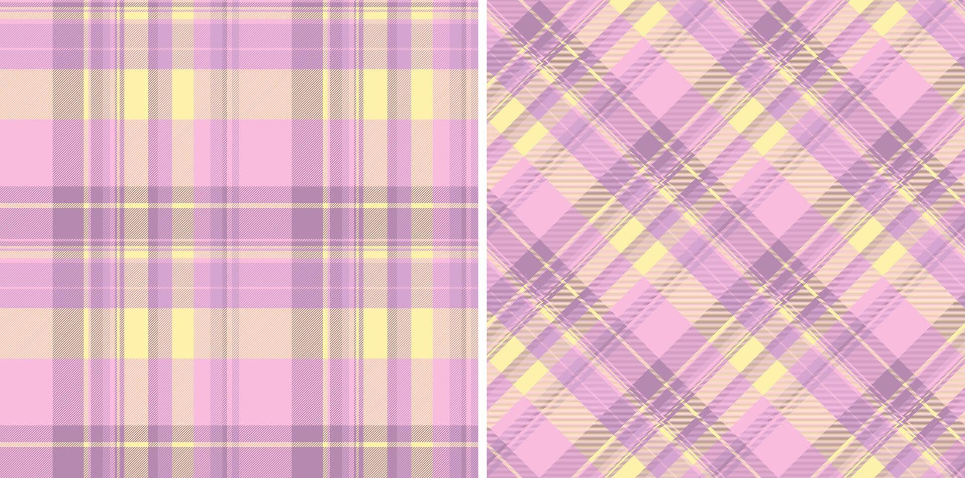 Seamless background pattern of texture plaid with a tartan fabric textile check. Set in light colors for decorative pillows in bedroom . vector