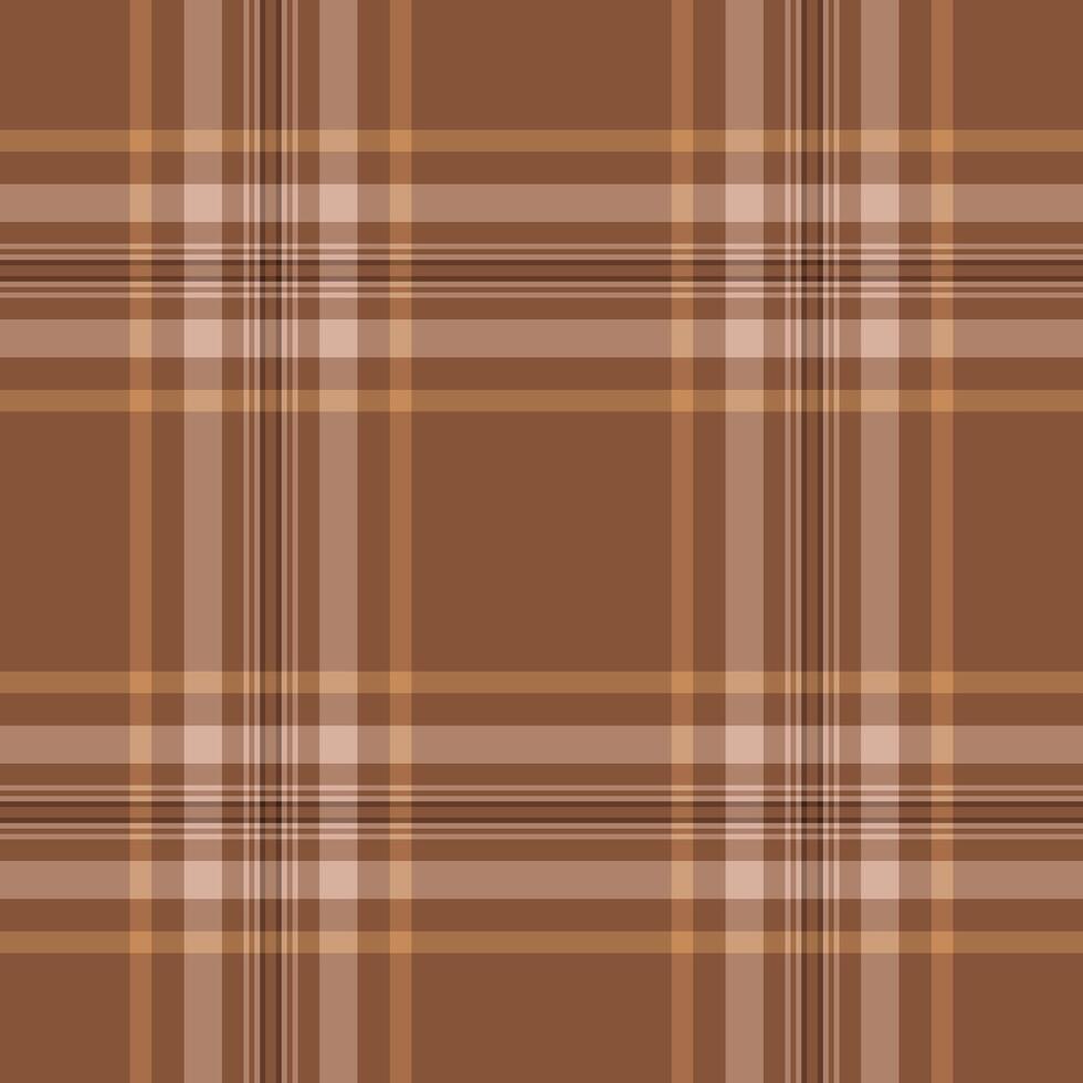 Classic plaid pattern in warm brown and beige tones. Versatile textile design perfect for backgrounds, apparel, crafts, or adding a cozy, rustic texture to any project. vector