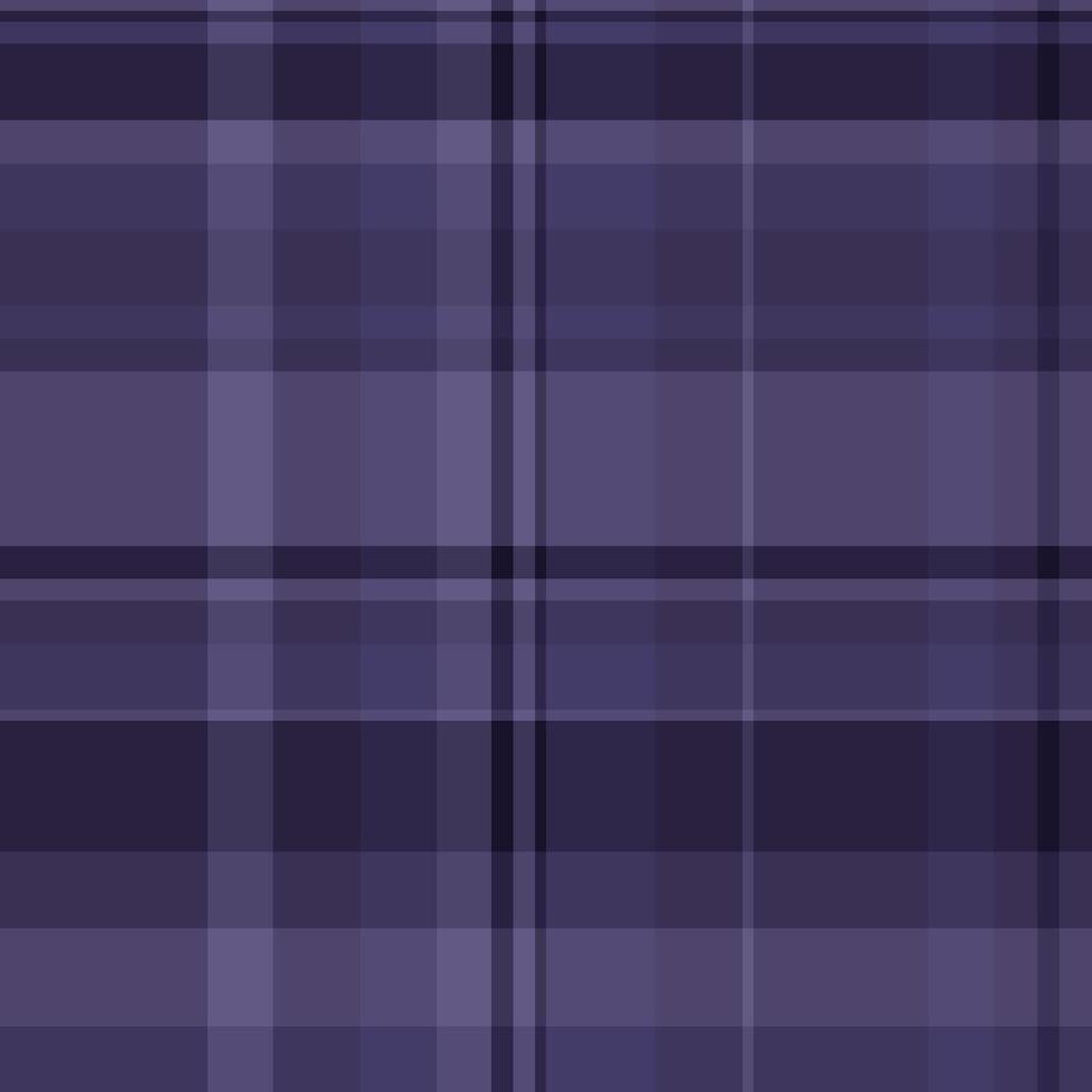 Elegant plaid check seamless, cold fabric background pattern. Style texture textile tartan in indigo and dark colors. vector