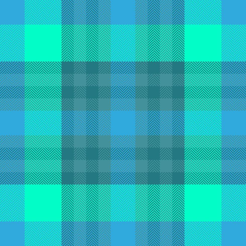 Vibrant tartan pattern in cool blues and greens. A classic fabric texture with a modern color twist. Ideal for backgrounds, textiles, or creative design projects. vector