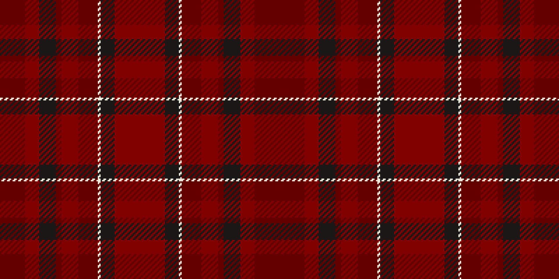 Classic tartan pattern in deep red and black with subtle white lines. Timeless, versatile design for backgrounds, textiles, or creative projects evoking tradition and warmth. vector