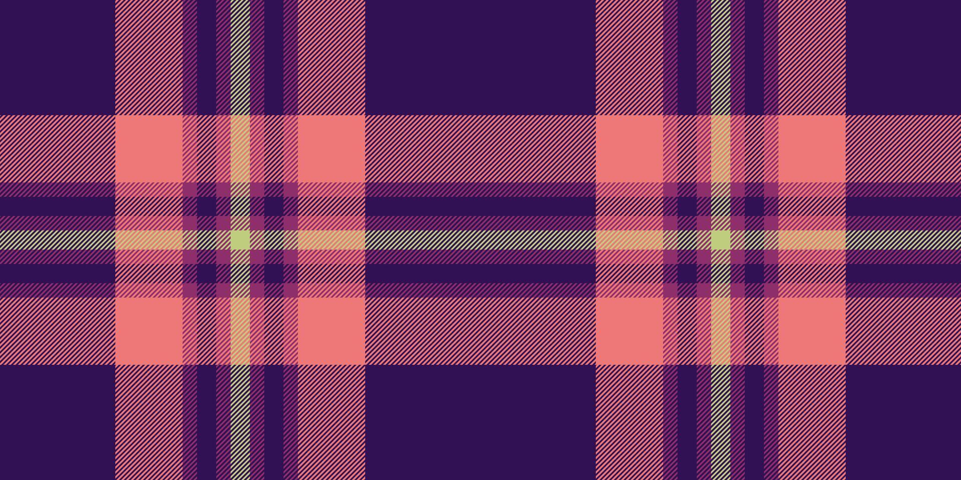 Funky background seamless, pillow texture fabric tartan. Random pattern textile check plaid in violet and red colors. vector