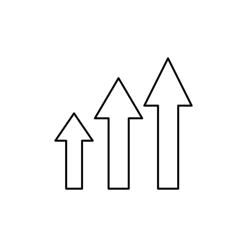 Art of three arrows pointing up in ascending order vector