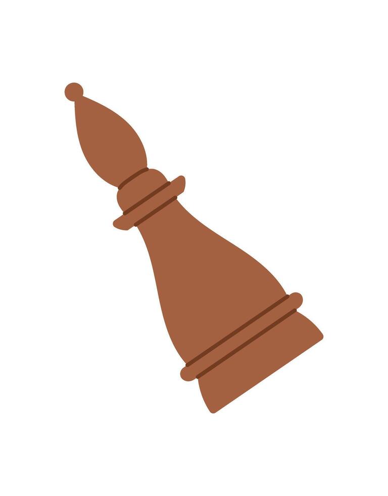 Simple wooden chess bishop piece for strategy games. Classic chess piece with smooth texture for table gameplay. Essential boardgame enthusiasts, minimalist concept, and suitable tournament visuals vector