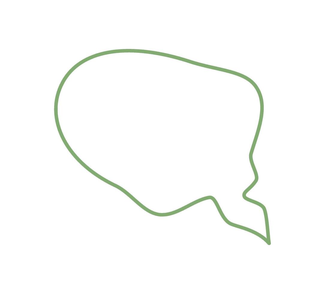 Wavy hand drawn speech bubble outline with sketch style and circle form. Talk and chat message icon in outlined textbox, perfect for speech or message design, creative communication abstract chat vector