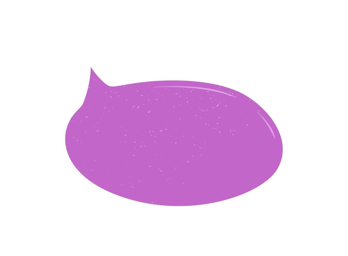Fluid grunge speech box sticker in a hand drawn balloon form. Purple bubble creates a chat and conversation message element in circle shape, perfect for modern communication and social mockup. vector