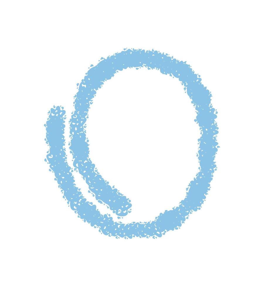 Chalk contour round box forms a speech bubble with subtle highlight and light blue background. Text element appears as a sketched icon, blending playful balloon and box in simple sketch style. vector